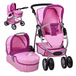 KNORRTOYS® Puppenwagen Coco 2in1 Uma das Einhorn (Rosa)