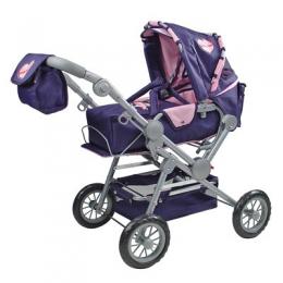 KNORRTOYS® Puppenwagen Twingo (Navy-Rosa)