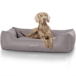 Knuffelwuff Leder Hundebett Sidney grau XXL