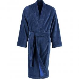 Lago by CAWÖ 800 Herren Velours-Kimono mit Schalkragen - nachtblau - 46/48 (S)