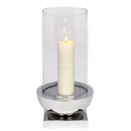 Lambert Luna Windlicht - silberfarben - Höhe 54cm Ø 21 cm