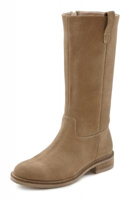 LASCANA Cowboystiefel, Western-Boots, lange Stiefelette, hochwertiges Leder im lässigen Look