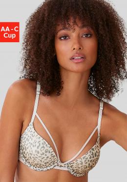 LASCANA Push-up-BH, in coolem Leo-Design mit Bänderoptik, sexy Dessous