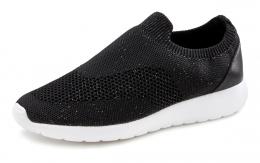 LASCANA Sneaker, Halbschuh, Freizeitschuh, Slipper, bequemes Mesh, Glanz-Optik VEGAN