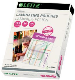LEITZ Laminierfolientasche, DIN A4, gl&auml;nzend, 350 mic