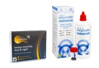 Lenjoy Monthly Day & Night (3 Linsen) + Oxynate Peroxide 380 ml mit Behälter