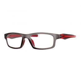 Lesebrille im Sport-Look grau rot