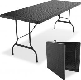 LifeGoods Zusammenklappbarer Tisch - 180 cm - Campingtisch - 6 bis 8 Personen - Klapptisch - Schwarz