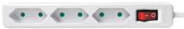 LogiLink Euro-Steckdosenleiste, 3-fach, mit Schalter, wei&szlig;