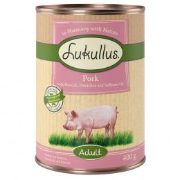 Lukullus Naturkost Adult Getreidefrei 6 x 400 g - Schwein