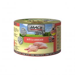 MAC's Cat Fleischmenü Kitten Pute und Kaninchen 12x200g