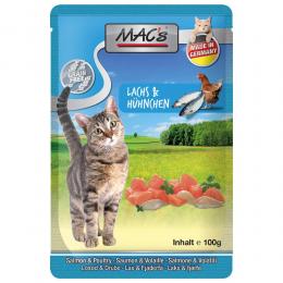 MACs | Lachs & Hühnchen | Cat Pouch Pack | 12 x 100 g