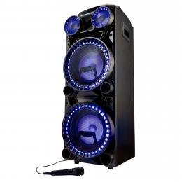 MEDION LIFE® X64060 Partylautsprecher, LED-Display, Karaoke-, DJ- und Schlagzeug-Funktion, Bluetooth® 5.0, Equalizer, inklusive Mikrofon, 2 x 1000 W max. Musikausgangsleistung