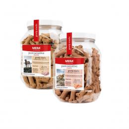 MERA pure sensitive goody snacks Mixpaket Truthahn & Reis / Lachs & Reis 4x600g