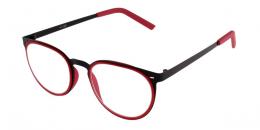 Metall Lesebrille in Retro Form rot