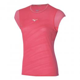 Mizuno Aero Laufshirt Damen - Rot, Gr&ouml;&szlig;e XL