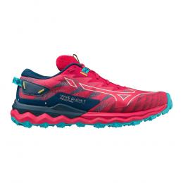 Mizuno Wave Daichi 7 Trailschuh Damen - Rot, Dunkelblau, Größe 40.5