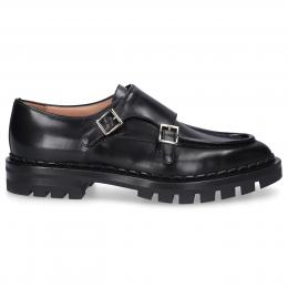 Monk Schuhe 59017 Kalbsleder schwarz