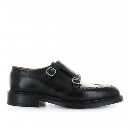 Monk Schuhe MONKTON Kalbsleder Lochmuster schwarz