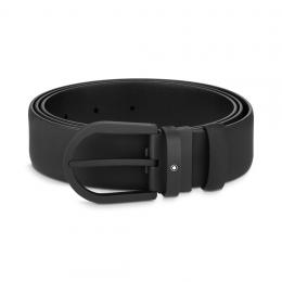 Montblanc G&uuml;rtel aus Leder mit hufeisenf&ouml;rmiger Schlie&szlig;e Schwarz 35 mm