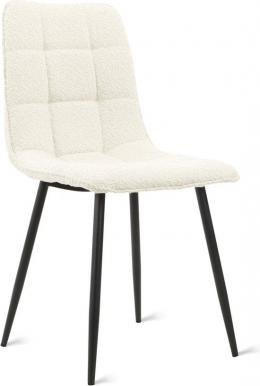 Multifurn - Esstischstuhl 'Yerevan' (Bouclé, Elfenbein, 2er Set)