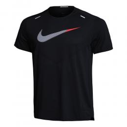 Nike Dri-Fit Rise 365 HBR Laufshirt Herren - Schwarz, Weiß, Größe XL