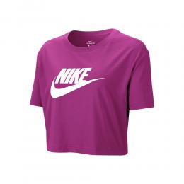 Nike Sportswear Essential Cropped T-Shirt Damen - Berry, Weiß, Größe S