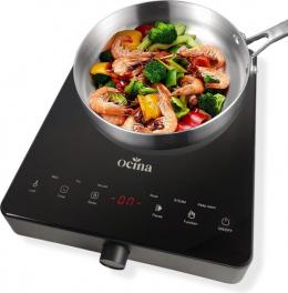 Ocina - Induktionskochfeld - Induktionskochfeld Freistehend - Einbau-Induktionskochfeld - 1 Brenner - 2000W - Schwarz