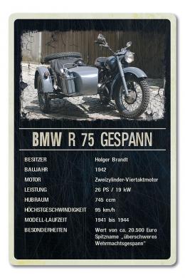 Oldtimer-Ausstellungsschild f&uuml;r Motorr&auml;der 200 x 300mm black vintage