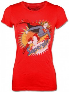 Outpost Damen Strass Shirt Supergirl (L)