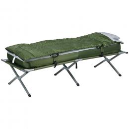 Outsunny Campingbett Einzelbett klappbar mit Kopfkissen, Reisebett mit stabilem Stahlrahmen bis 120 kg belastbar, Oxford Gr&uuml;n f&uuml;r Outdoor Abenteuer   Aosom.de