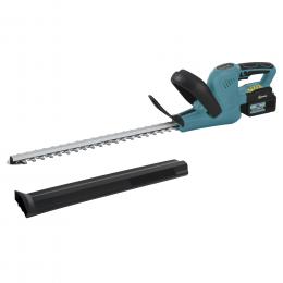 Outsunny Elektro Heckenschere Akku Elektrischer Heckenschneider mit 51cm Schnittlänge, Bürstenlosem Motor, 2 Akkus, Kabellos, Metall, für Äste, Sträucher, Zweige, Blau   Aosom