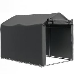 Outsunny Garagenzelt, wasserdicht Zeltgarage mit Rolltür, UV-beständig Fahrradabdeckung Gerätehaus Gerätezelt, Foliengerätehaus Fahradgarage für Terrasse, Garten, 220 x 157 x 165 cm Dunkelgrau   Aosom