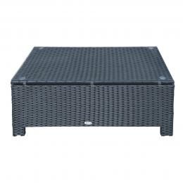 Outsunny Garten Beistelltisch Couchtisch Gartentisch Balkontisch Polyrattan Schwarz 85 x 50 x 39 cm