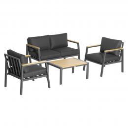 Outsunny Gartenm&ouml;bel-Set 4 Personen Aluminium Gartengarnitur Couchtisch Grau   Aosom.de