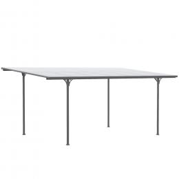 Outsunny Gartenpavillon-Pergola mit robustem Aluminium und Polycarbonat 500 x 299 x 195/223 cm, Grau   Aosom