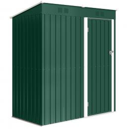 Outsunny Gartenschuppen 1,37 m², 163x90x179 cm, Metall-Ger&auml;teschuppen mit abschlie&szlig;barer T&uuml;r und L&uuml;ftungsschlitzen, zur Aufbewahrung von Werkzeugen, Gr&uuml;n   Aosom