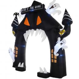 Outsunny Halloween aufblasbarer Bogen, Halloween Dekoration, 300 cm Gro&szlig;e Halloween-Deko mit LED-Beleuchtung, Partydekoration f&uuml;r Innen- & Au&szlig;enbereiche   Aosom