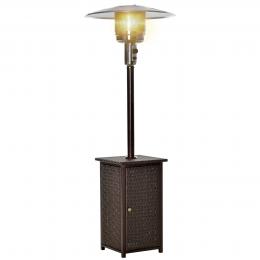 Outsunny Heizstrahler 13kW Terrassenstrahler Rattan Heizpilz Gartenheizung Standheizstrahler Ablage Ø81 x H217,9 cm