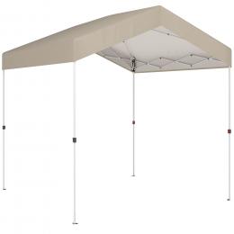 Outsunny Klappbarer Pavillon 2,4x2,4 m, Pop-up, Gartenpavillon mit UPF50+, Zentralverschluss, H&ouml;henverstellbar, Tragetasche, Sands&auml;cke, Au&szlig;enpavillon, Beige   Aosom
