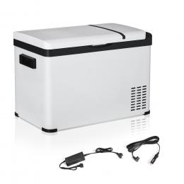 Outsunny Kühlbox Auto 30L mit LCD-Anzeige Kompressor Autokühlschrank elektrisch Boot Camper Reisen 12/24V DC und 110-240V AC Weiß