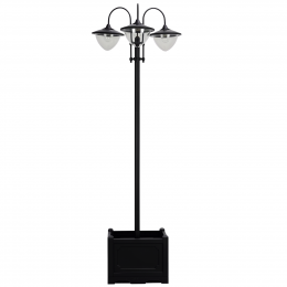 Outsunny Solarleuchte  Gartenlicht 3-k&ouml;pfige Lampe mit Blumentopf-Basis, Wasserdicht, Edelstahl, 60x55x189cm  Aosom