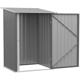 Outsunny Stahl Gerätehaus 0,92 m²  Abschließbarer Gartenschrank mit Pultdach, 100x103x160cm, Grau  Aosom.de