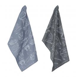 pad GRILL Geschirrtuch 2er-Set - dark grey - 50x70 cm