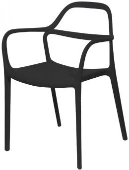 PAPERFLOW Outdoor-Besucherstuhl NOVA, 2er Set, schwarz