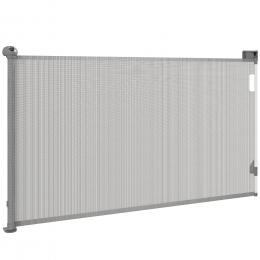 PawHut Ausziehbares Hundegitter 0-149 cm Breite, Treppen- und Türschutzgitter für Hunde und Katzen mit automatischer Verriegelung, Grau   Aosom