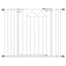 PawHut ausziehbares Hundegitter 74–100 cm für Türen & Treppen — selbstschließend, Doppelverriegelung, druckmontierbar, 2 Verlängerungen (7/14 cm), Weiß   Aosom