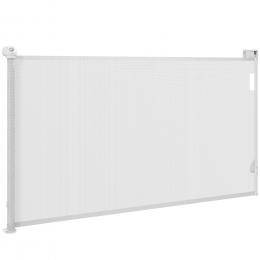 PawHut Ausziehbares Hundegitter für kleine Hunde 0-144 cm, Einziehbares Haustiertor mit automatischer Verriegelung für Türen und Flure, Weiß   Aosom