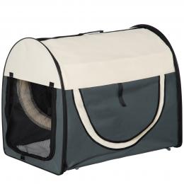 PawHut Hund Transportbox faltbare Hundetransportbox mit Kissen wasserdicht Oxfordstoff Dunkelgrau 81 x 56 x 66 cm