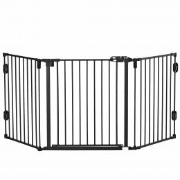 PawHut Hunde Absperrgitter mit automatischer Tür  Verstellbar, klappbar, 3 Paneele, 202,5x76cm  Aosom.de